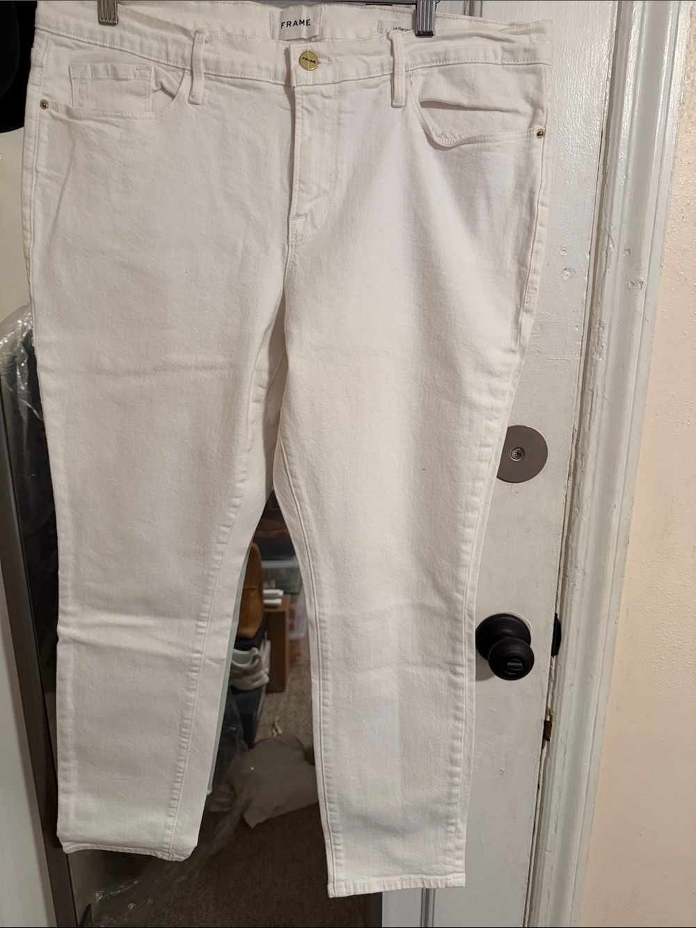 Frame Denim White Straight-Leg Women's Jeans